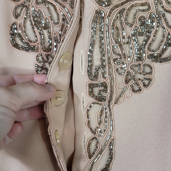 Vintage Victor Costa Sequin Blazer Jacket 10 Pink Formal Occasion Designer Gala - Picture 7 of 12